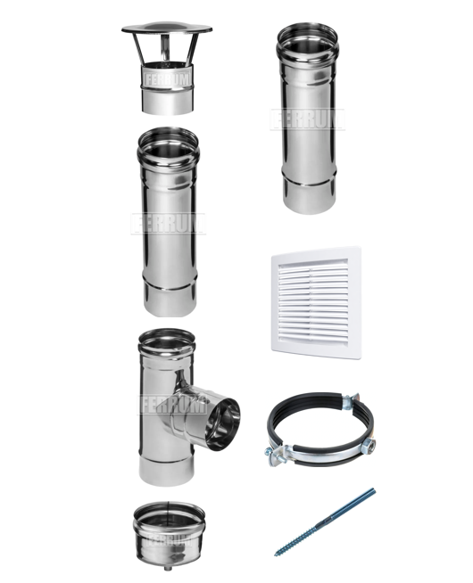 Комплект вентиляции D140 Ferrum ! НЕРЖ