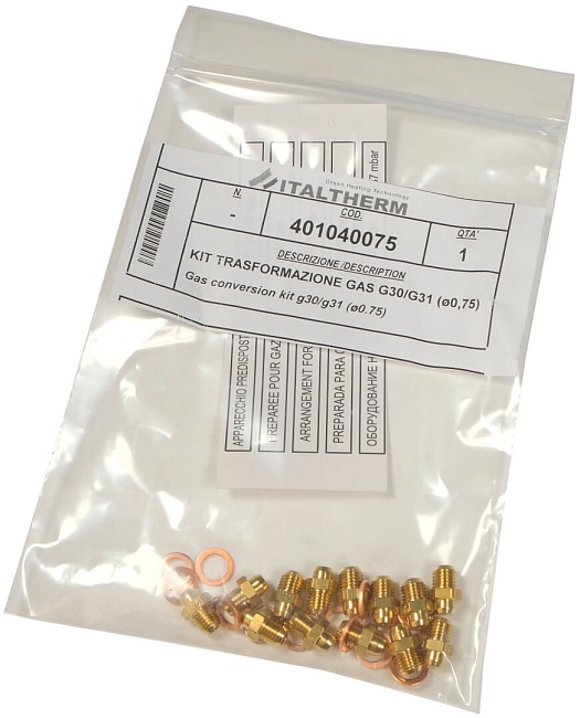 401040075 ITALTHERM Комплект форсунок для перехода на сжиженный газ G30/31 (Ø 0,75)