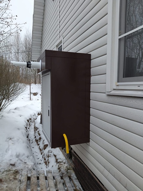 Термоблок газовый уличный ТГУ-НОРД-С 15 на базе одноконтурного котла MIZUDO M15TH,без счетчика,синий