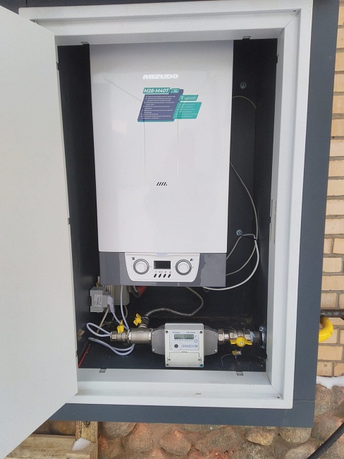 Термоблок газовый уличный ТГУ-НОРД-С 30 на базе одноконтурного котла Mizudo M30TH, ZONT, без счетчик