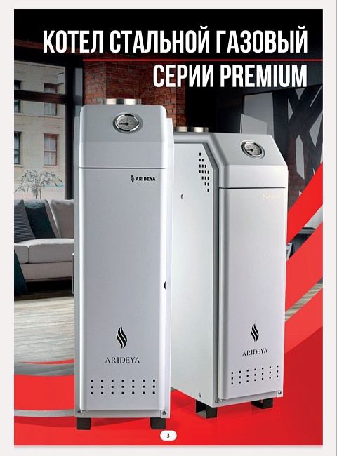 Котел отопительный газовый водогрейный ARIDEYA КС-Г-15 СН Premium
