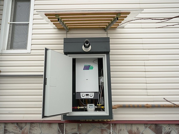 Термоблок газовый уличный ТГУ-НОРД-С 24 на базе одноконтурного котла MIZUDO M24TH,без счетчика,синий